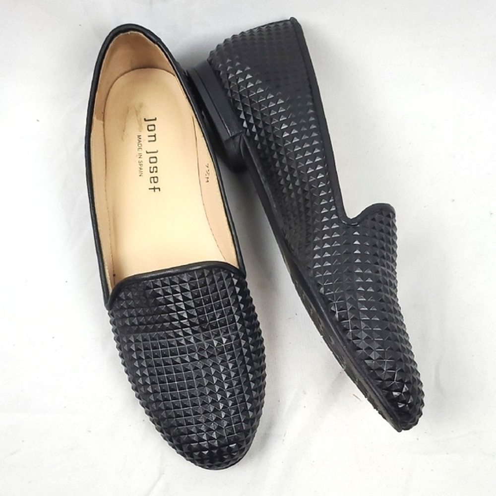 Jon‎ Josef Black Leather Studded Loafer